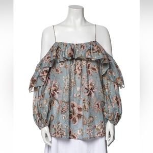 Floral Print Zimmermann Square Neckline Blouse in Size 1 [Small]